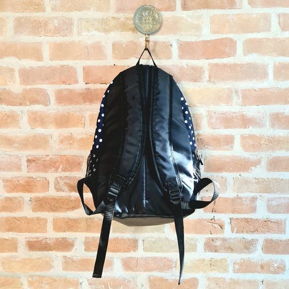 Eastsport - Lightweight Daypack / Backpack - Navy Blue, Black, & White Polka Dot - Picture 3 of 11